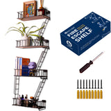 KOTIJOKI Fire Escape Ladder Shelf - New York Inspired 4 Tier Metal Shelf with Screws & Screwdriver for Home Décor Organizer and Action Figure Display