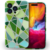 TAMEFOX Compatible with iPhone 15 Pro Max Case(6.7 in)2-Green Color Blocking Graphics Stylish Soft Silicone 3D Pattern Design Shockproof for Women Girls Protective Cover Case for iPhone 15 Pro Max