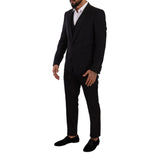 Dolce & Gabbana Black Wool Three-Piece Suit