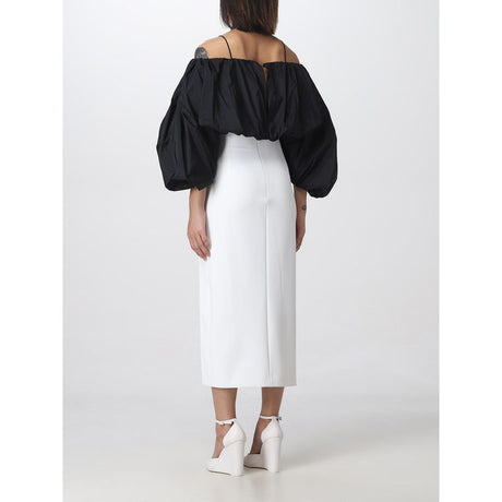 PINKO White Polyester Midi Skirt