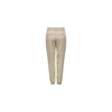 Only Beige Viscose Casual Pants