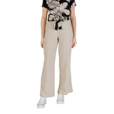 Only Beige Linen Casual Pants