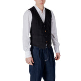 Gianni Lupo Black Cotton Waistcoat