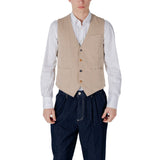 Gianni Lupo Beige Cotton Waistcoat