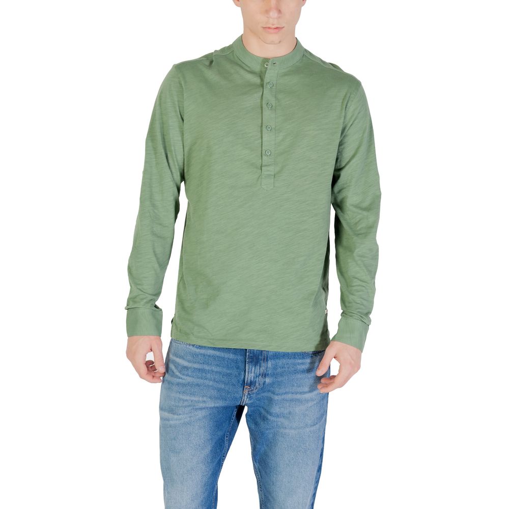 Gianni Lupo Bicolor Cotton Long Sleeve T-Shirt