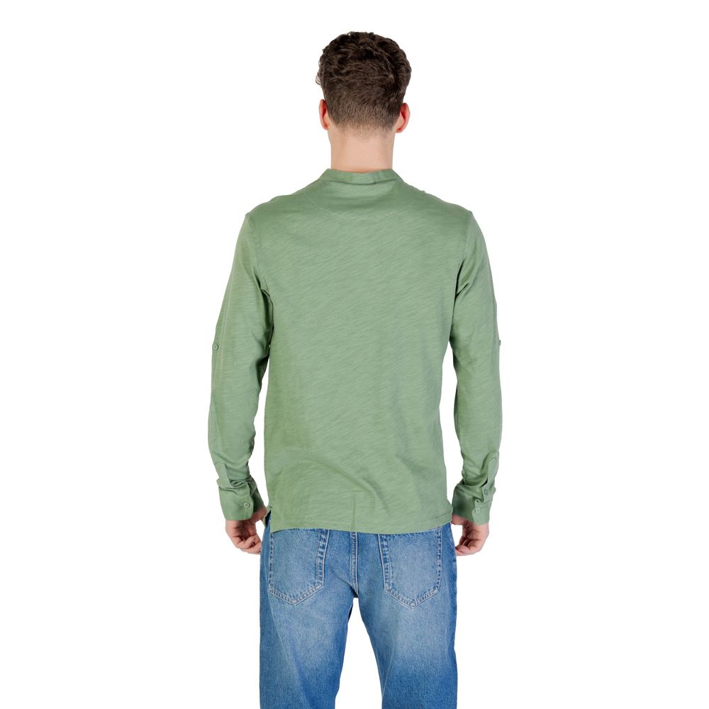 Gianni Lupo Bicolor Cotton Long Sleeve T-Shirt