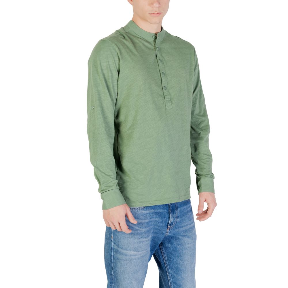 Gianni Lupo Bicolor Cotton Long Sleeve T-Shirt