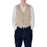 Gianni Lupo Beige Cotton Waistcoat