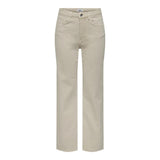 Only Beige Cotton Relaxed Fit Jeans