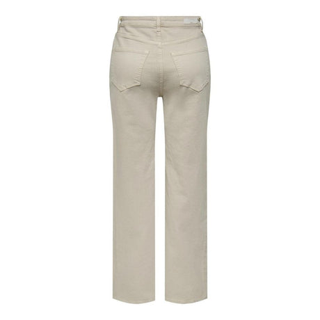 Only Beige Cotton Relaxed Fit Jeans
