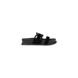 Liu Jo Black Leather Flat Sandals