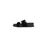 Liu Jo Black Leather Flat Sandals