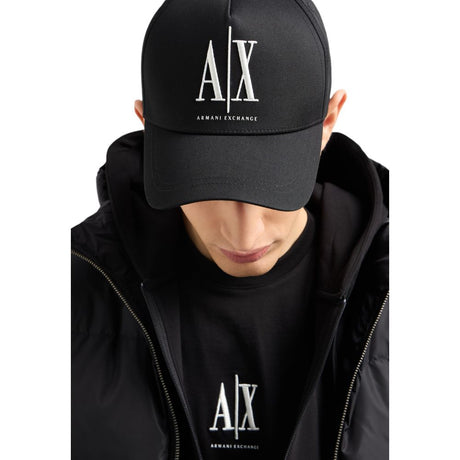 Armani Exchange Black Cotton Cap (Baseball Hat)
