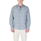 Replay Light Blue Cotton Pattern Shirt