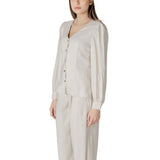 Vila Clothes Beige Viscose Top