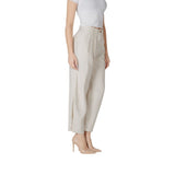 Vila Clothes Cream Viscose Casual Pants