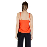 Vero Moda Red Viscose Tank Tops