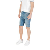 Jeckerson Light Blue Cotton Bermuda Shorts