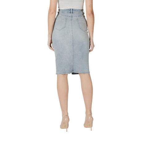 Morgan De Toi Blue Cotton Long Skirt