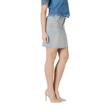 Morgan De Toi Blue Cotton Mini Skirt