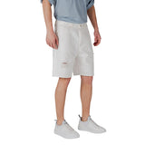 Gianni Lupo White Cotton Bermuda Shorts