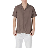Gianni Lupo Brown Viscose Shortsleeve Shirt