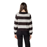 Jacqueline De Yong Black And White Marabou Sweatshirt