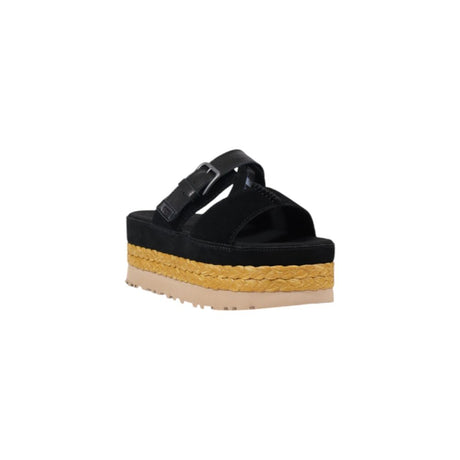 UGG Black Suede Leather Platform Sandals