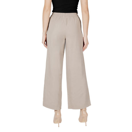 Only Beige Viscose Casual Pants
