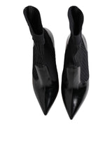 Dolce & Gabbana Black Stretch Stilettos Booties Socks Shoes