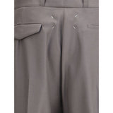 Margiela Bicolor Fleece Wool Dress Pants