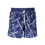 Karl Lagerfeld Blue Polyester Men's Swim Boxer