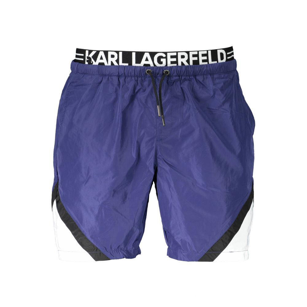 Karl Lagerfeld Blu Polyester Men's Swim Boxer