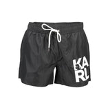 Karl Lagerfeld Black Polyester Men's Swim Trunk