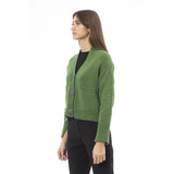 Alpha Studio Green Merino Wool Women Cardigan