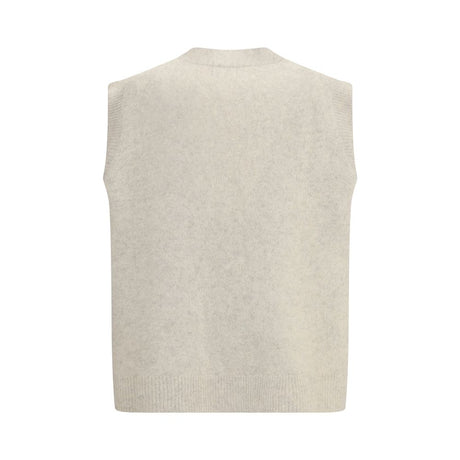 P.A.R.O.S.H. Cream Raccoon Fur Sleveless Jacket