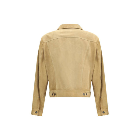 Dsquared² Beige Leather Denim Jacket
