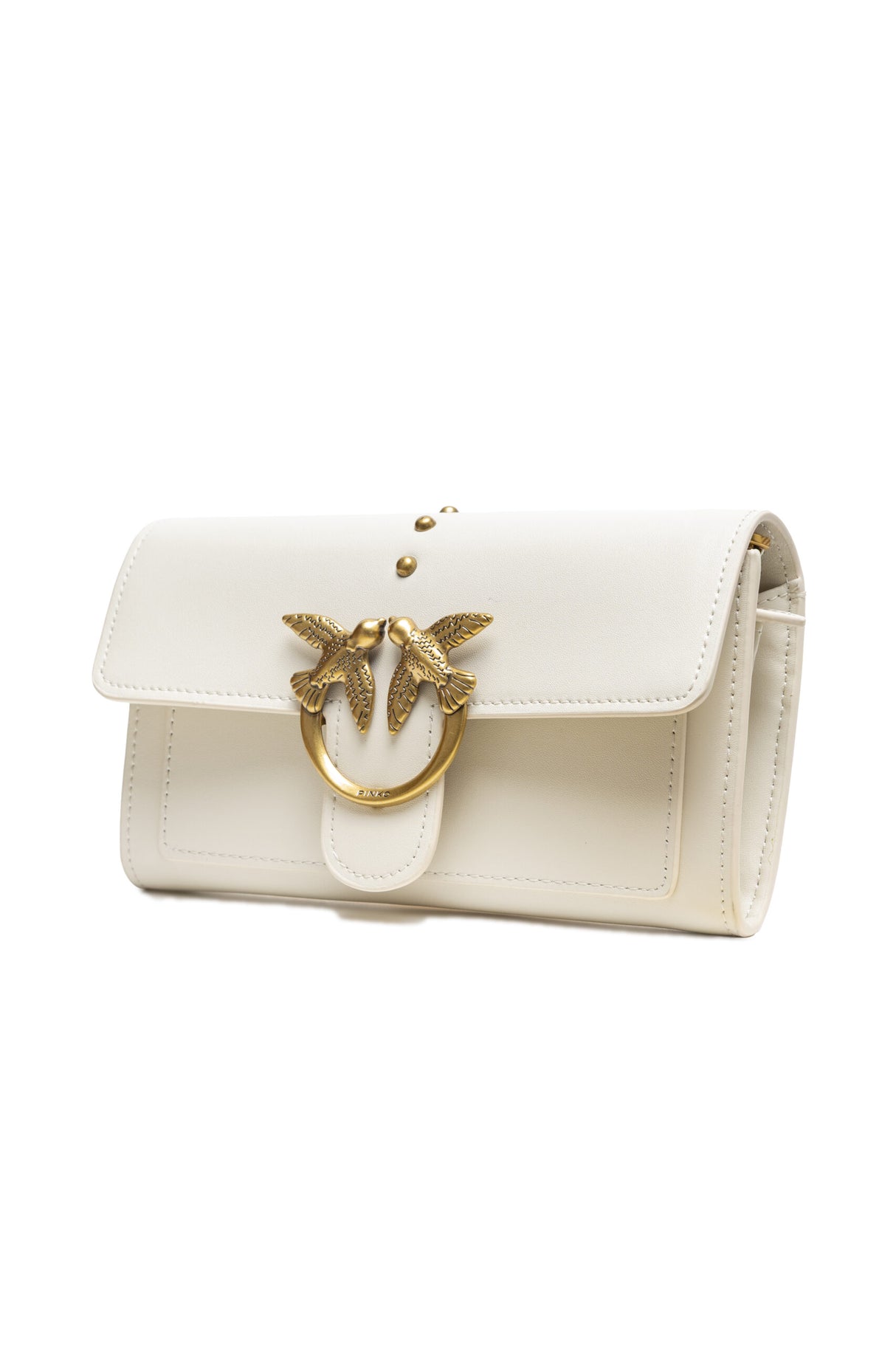 PINKO White Leather One Simply Love Mini Bag