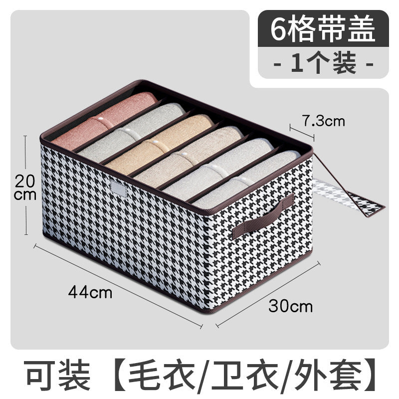 Checkered Pants Storage Box - Foldable Drawer Organizer