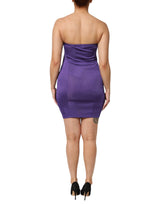 Cavalli Class Purple Viscose Elastane Strapless Bodycon Dress