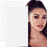 OIIKI 2 Sheets Mini Gems Stickers Face Jewels Stick on Adhesive Rhinestone Makeup for Festivals Parties Daily Use for Women (2.5 mm 3 mm Silver)