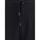 Brunello Cucinelli Black Cotton Joggers (Workout Pants)