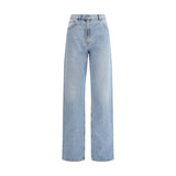 Valentino Light Blue Cotton High-Waisted Jean