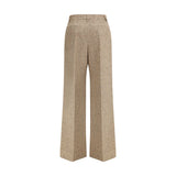 Valentino Beige Fleece Wool Casual Pants