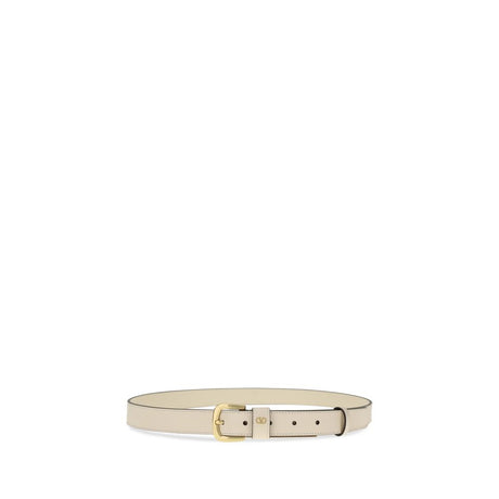 Valentino Garavani White Leather Regular Belt