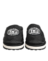 Dolce & Gabbana Black Nylon Low Top Slip On Sneaker Shoes