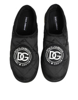 Dolce & Gabbana Black Nylon Low Top Slip On Sneaker Shoes