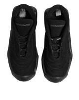 Dolce & Gabbana Black Lace Up Wave Low Top Men Sneaker Shoes
