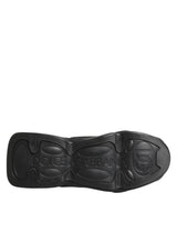 Dolce & Gabbana Black Lace Up Wave Low Top Men Sneaker Shoes