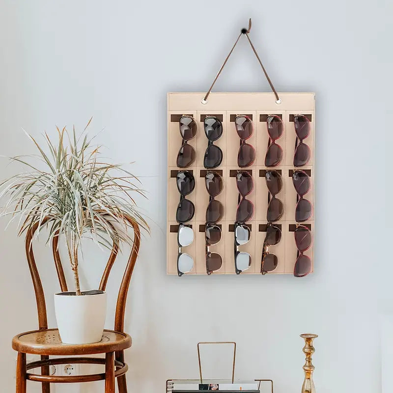 Wall Mounted Felt Sunglasses Storage Organizer (1pc)